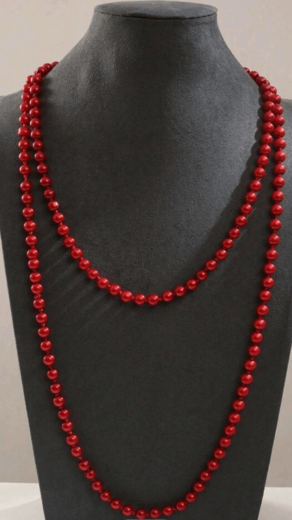 Red Beads Necklace JU051