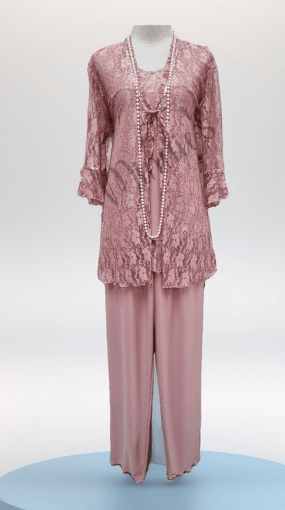 Dusty Pink 3-Piece Pants Set LR0358