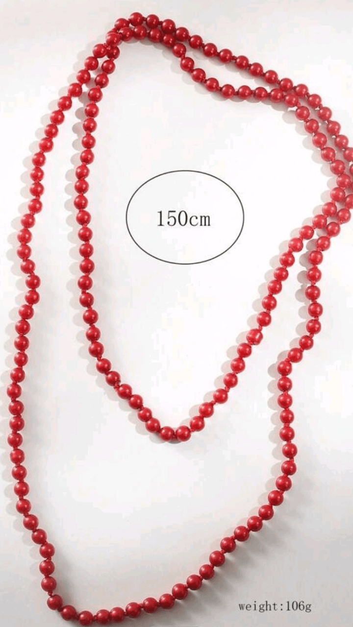 Red Beads Necklace JU051