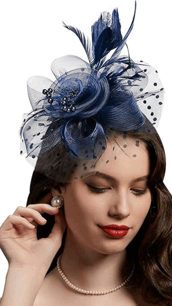 Navy Blue Fascinator HA017