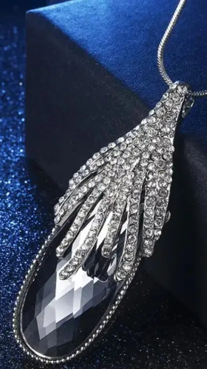 Grey Teardrop Necklace JU0395