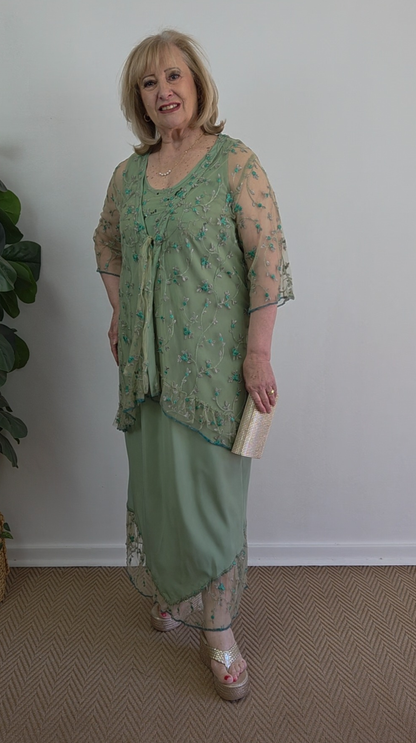 Green 2-Piece Dress Set SP001