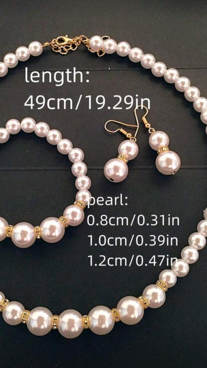 Faux Pearl Necklace Set JU0379