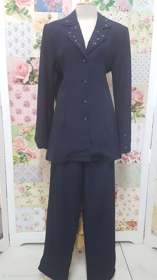 Navy Blue 2-Piece Pants Set HE063