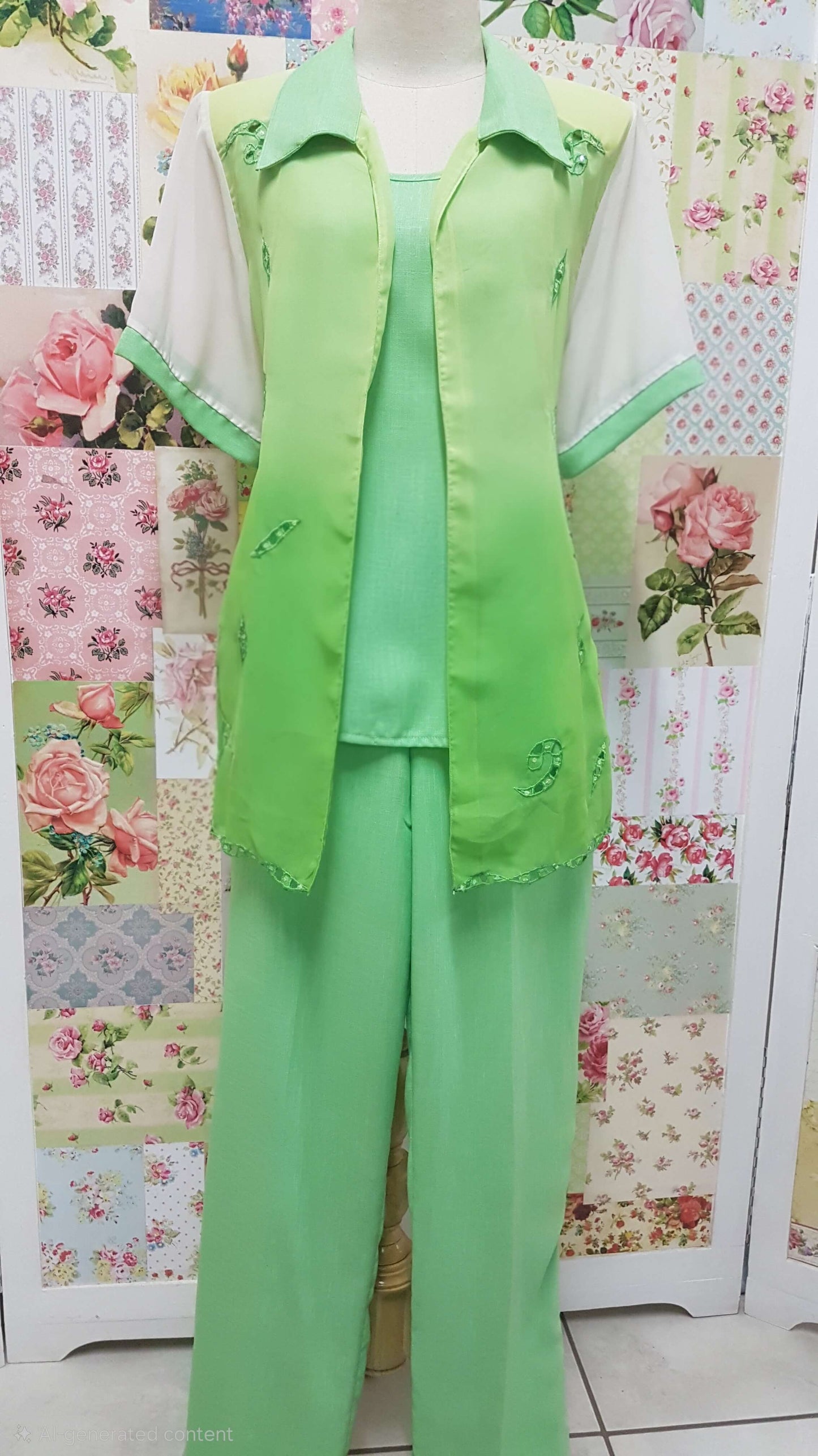Lime 3-Piece Pants Set BS059
