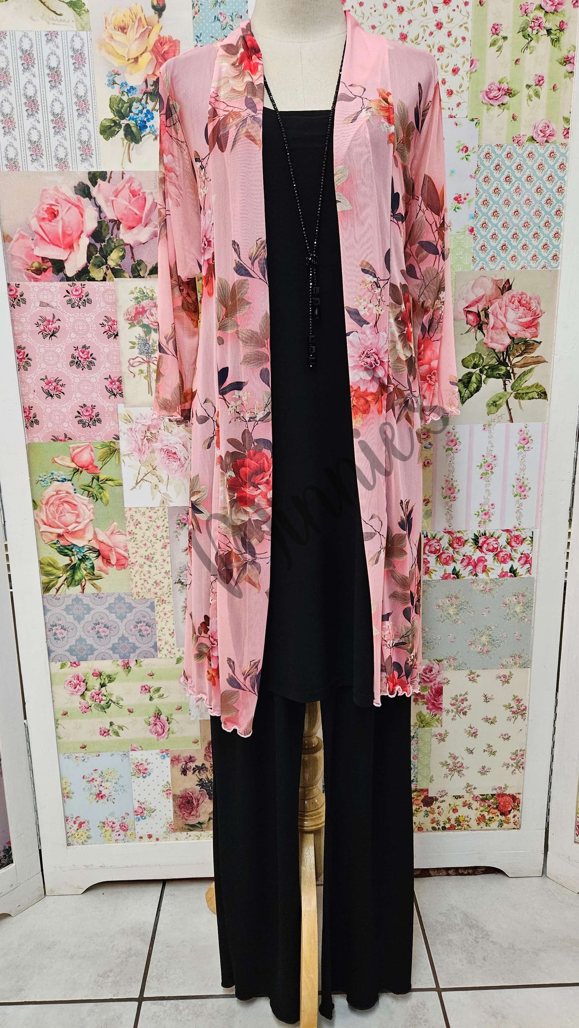 Pink Printed Mesh Jacket SH0139