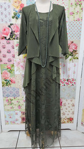 Olive Green 2-Piece Dress Set LR0585