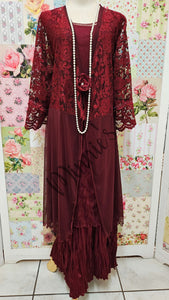 Burgundy 3-Piece Dress Set LR0596