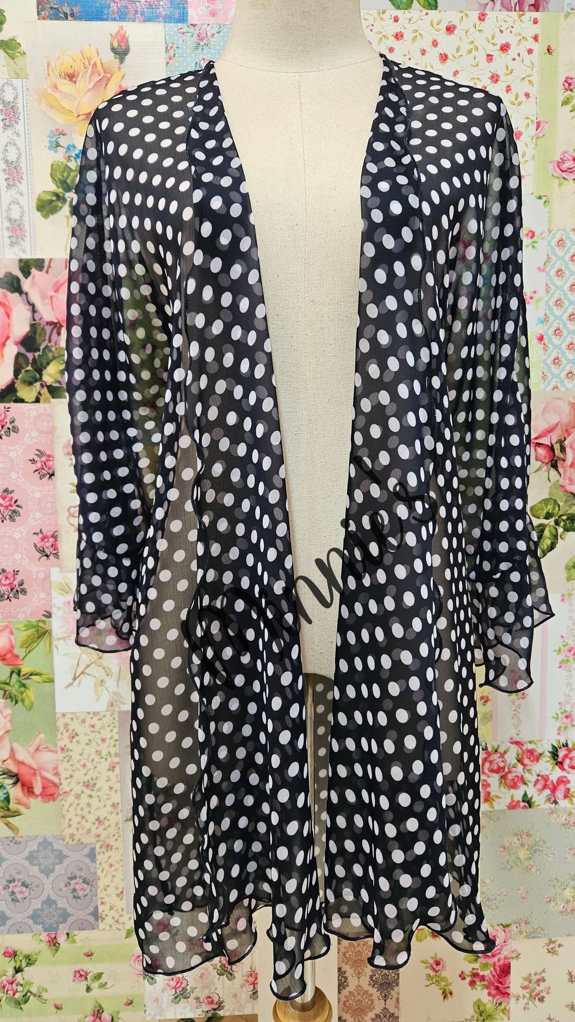 Navy Blue Polka Dot Jacket LR0524