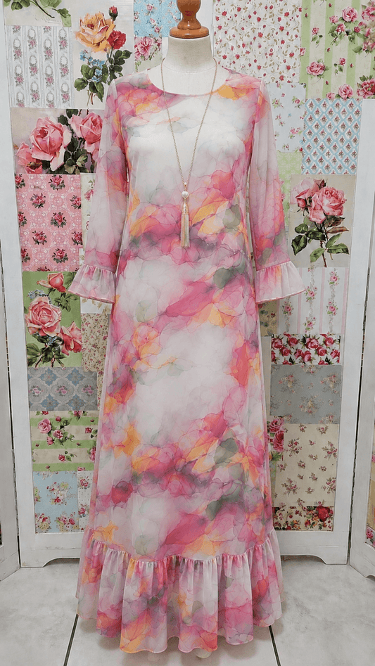 Coral Printed Dress LR0334