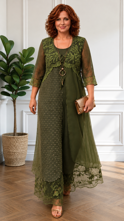 Olive Green Dress Set LR0700
