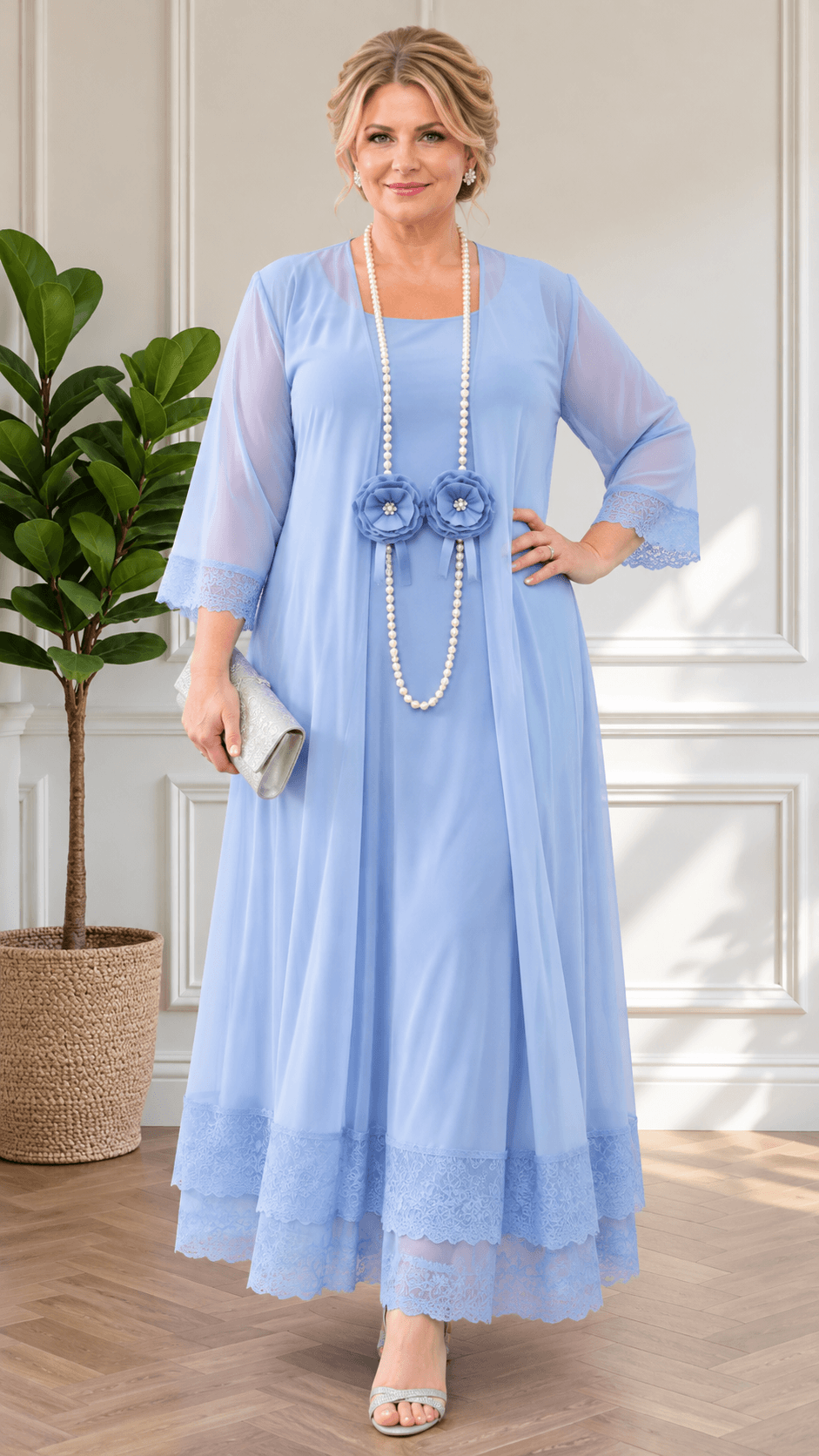 Sky Blue Dress Set LR0218