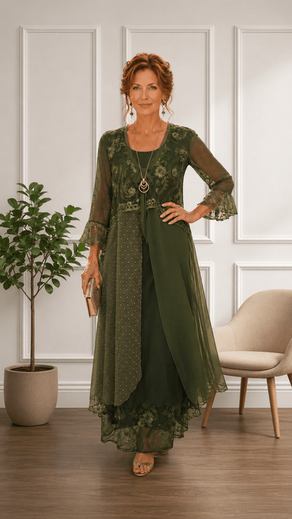 Olive Green Dress Set LR0700