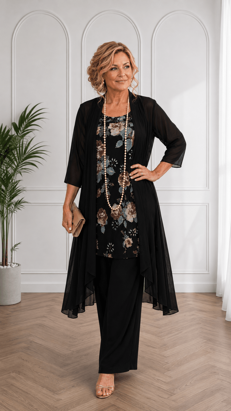 Black 4-Piece Pants Set PG0270
