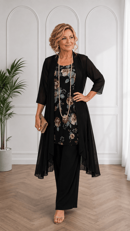 Black 4-Piece Pants Set PG0270