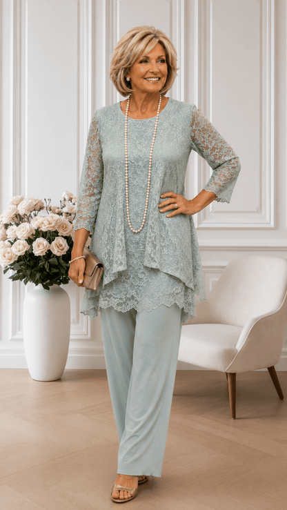 Sage Green 3-Piece Pants Set LR0382