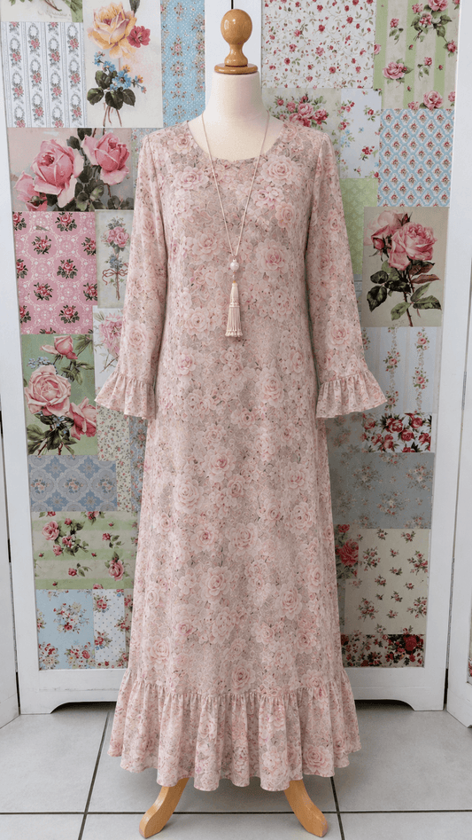 Soft Pink Floral Dress AG098
