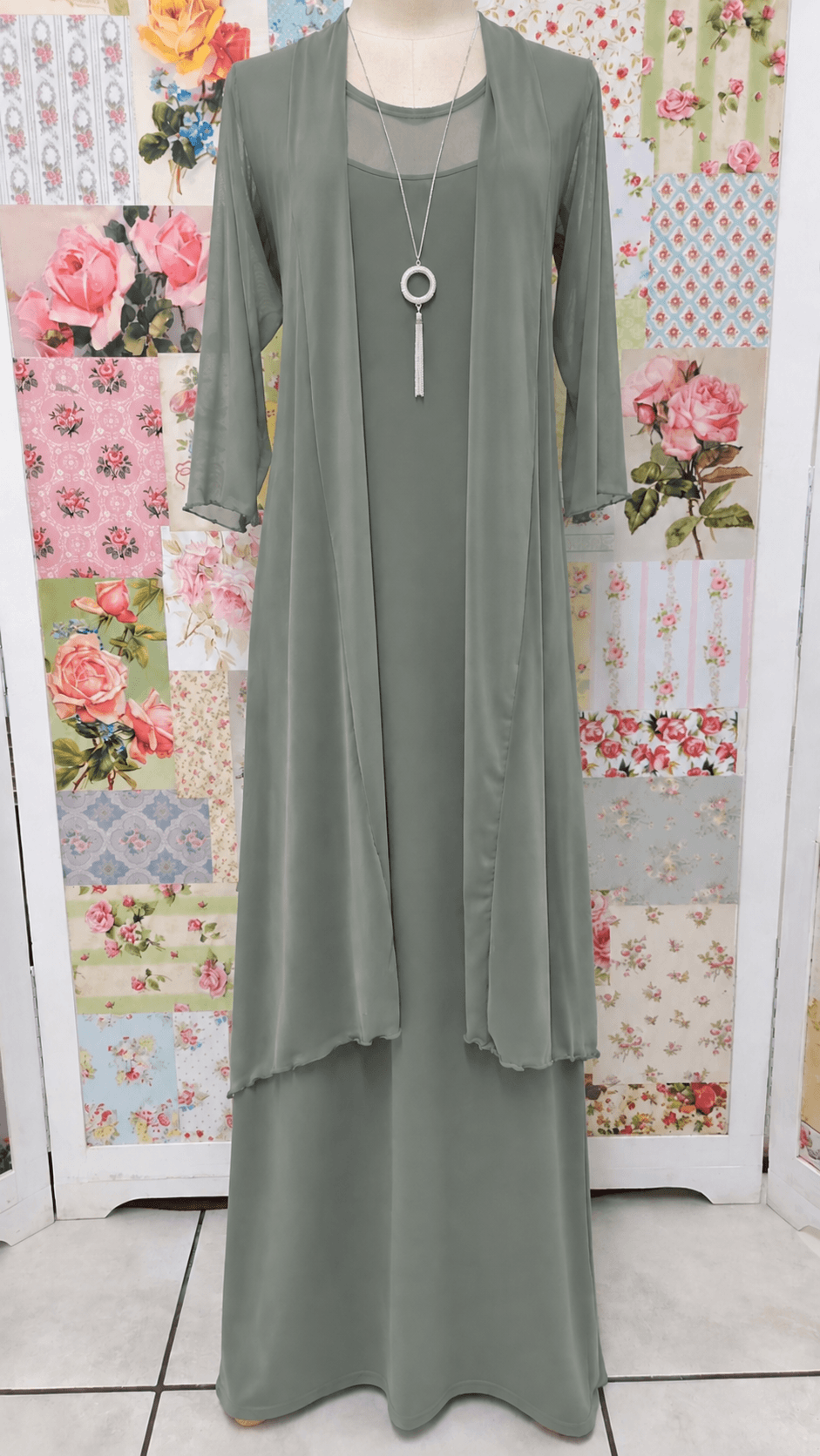 Sage Green 2-Piece Dress Set LR0562
