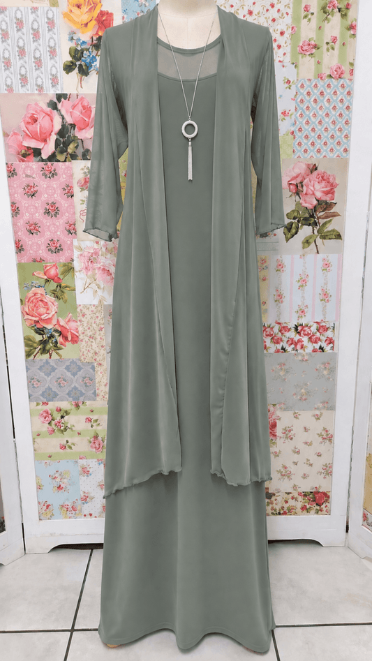 Sage Green 2-Piece Dress Set LR0562