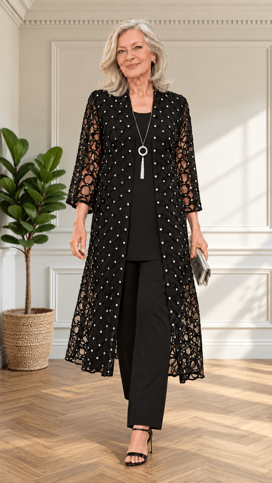 Black & Silver Top LR0362