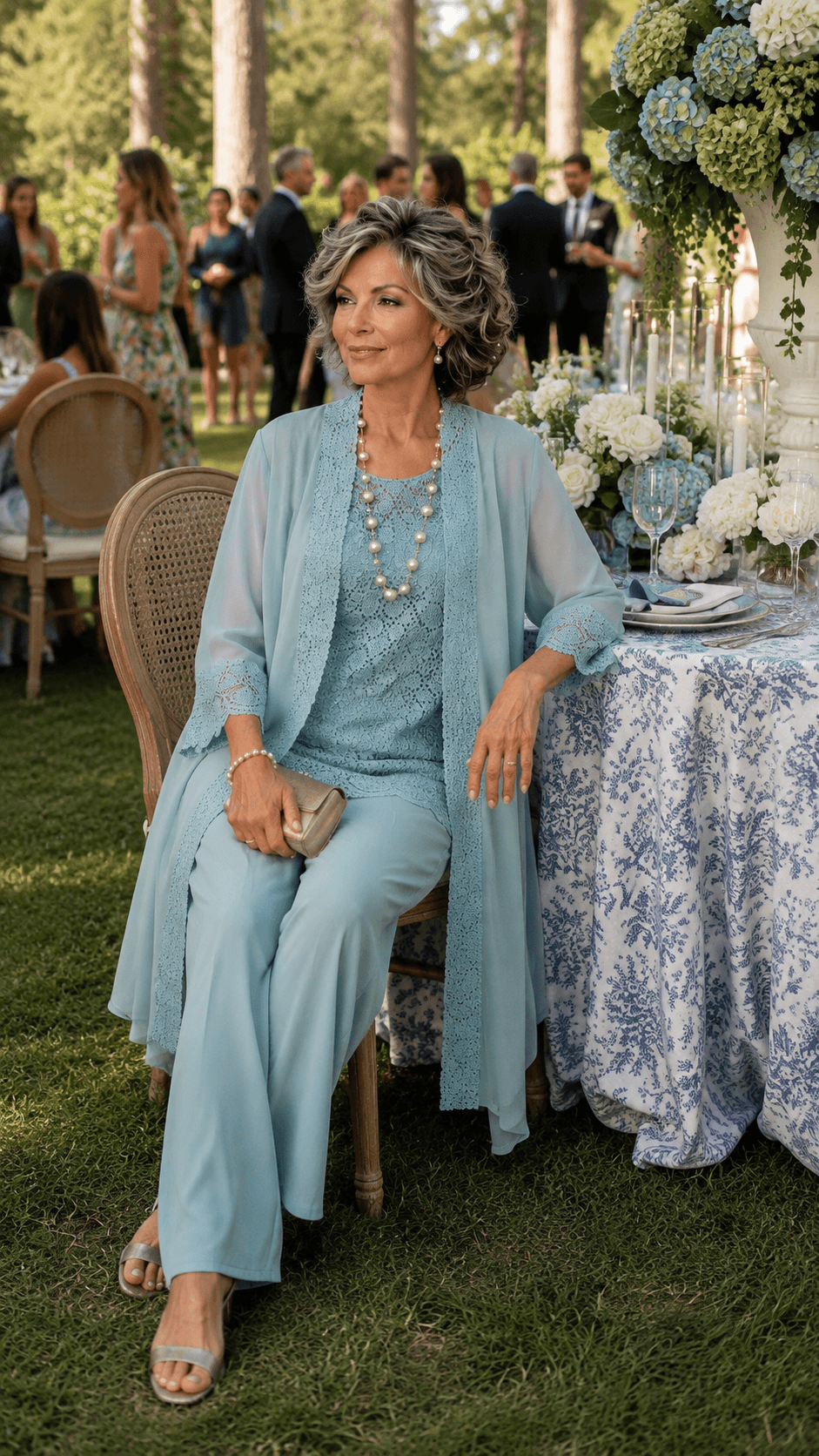 Soft Duck Egg Blue Pants Set LR0434