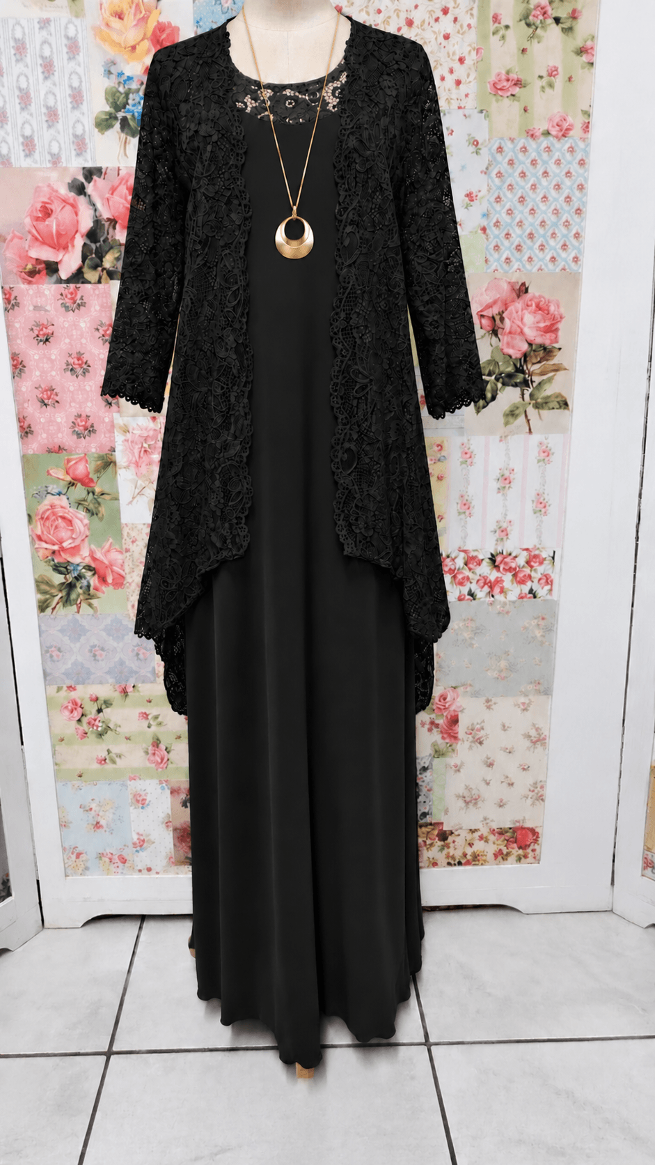 Black 2-Piece Dress Set LR0476