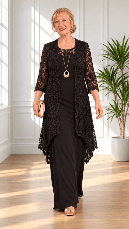 Black 2-Piece Dress Set LR0476