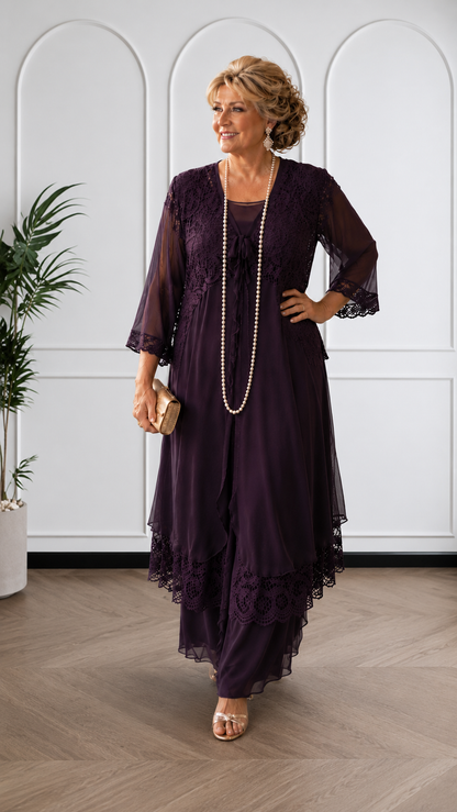 Plum 3-Piece Dress Set LR0691
