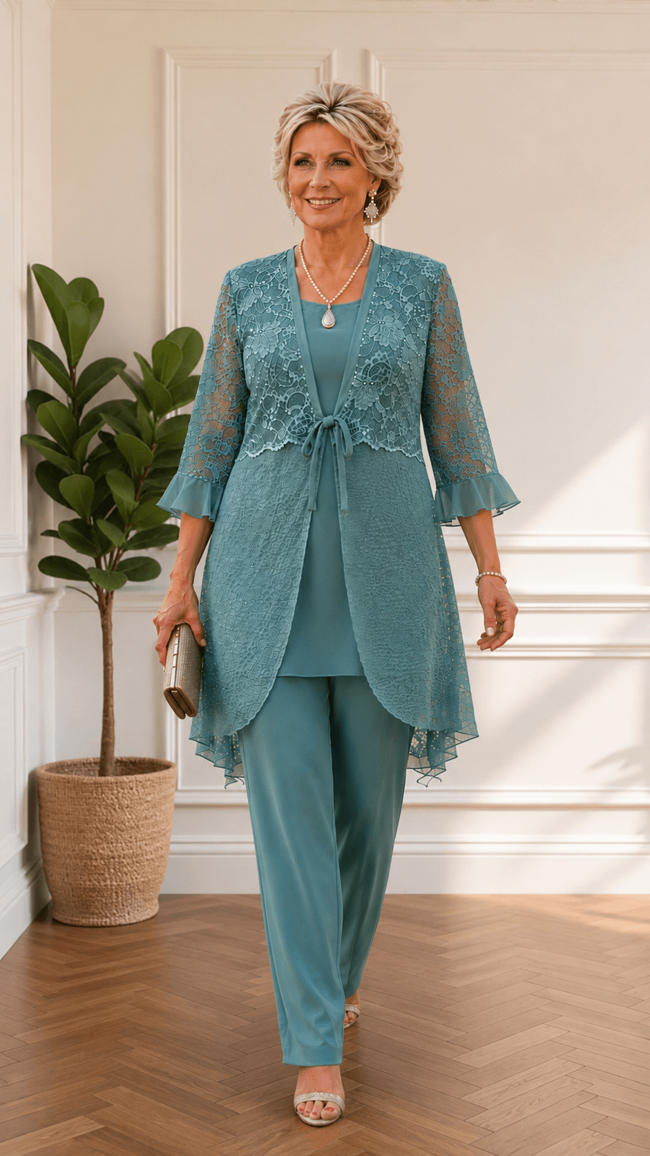Soft Aqua Pants Set LR0707