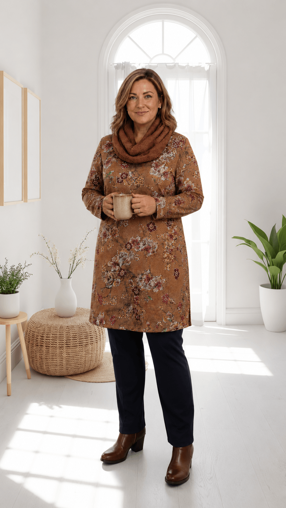 Rust Floral 2-Piece Top LR0410
