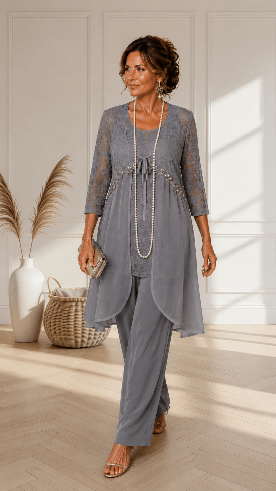 Grey 3-Piece Pants Set AG097