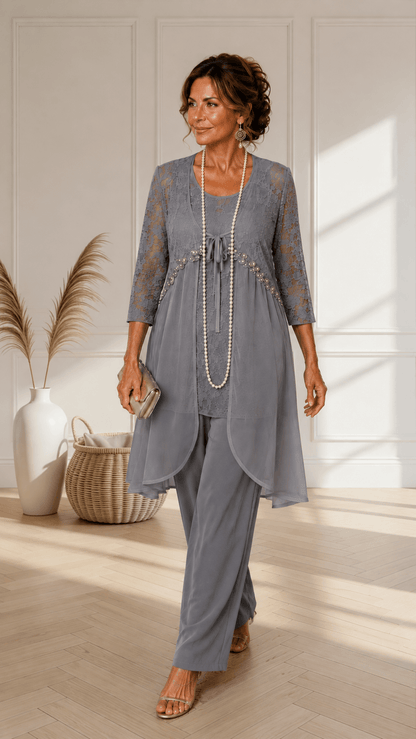 Grey 3-Piece Pants Set AG097
