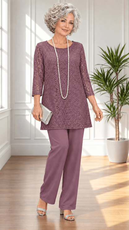 Mauve 3-Piece Pants Set SH030