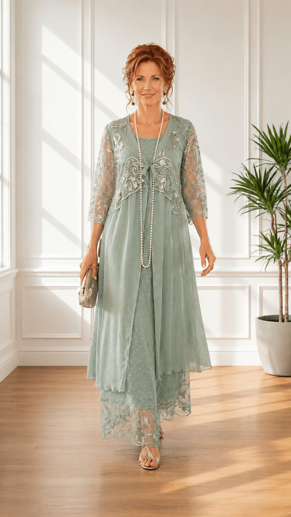 Sage Green Dress Set LR0107
