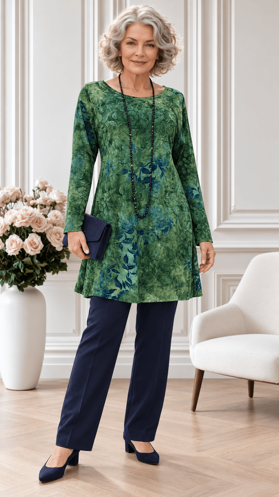 Green Top with Print CH0222