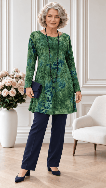 Green Top with Print CH0222
