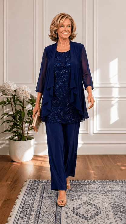 Navy 3-Piece Pants Set LR043