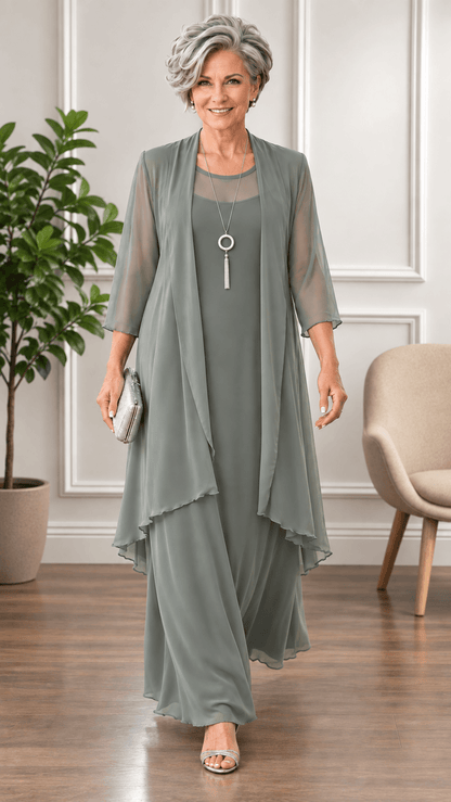 Sage Green 2-Piece Dress Set LR0562
