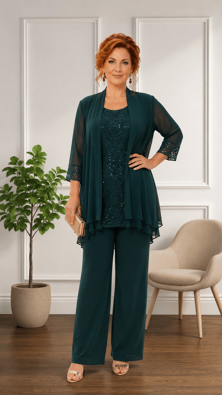 Forest Green 3-Piece Pants Set LR0312