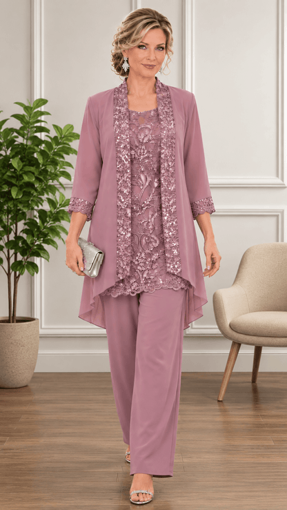 Mauve 3-Piece Pants Set LR0330