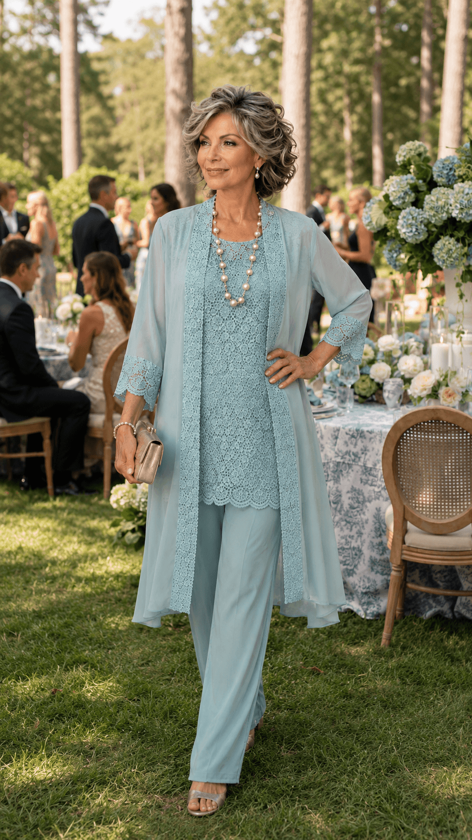 Soft Duck Egg Blue Pants Set LR0434