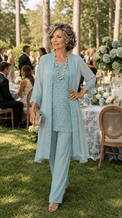 Soft Duck Egg Blue Pants Set LR0434