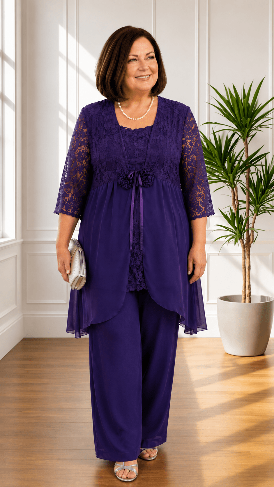 Purple 3-Piece Pants Set LR01
