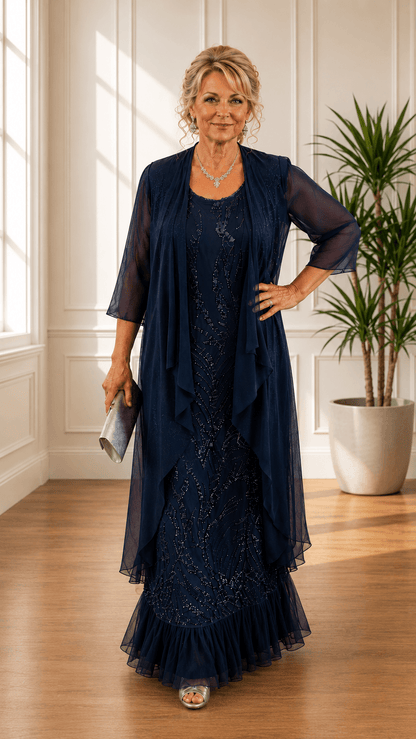 Navy Blue Dress Set LR0281