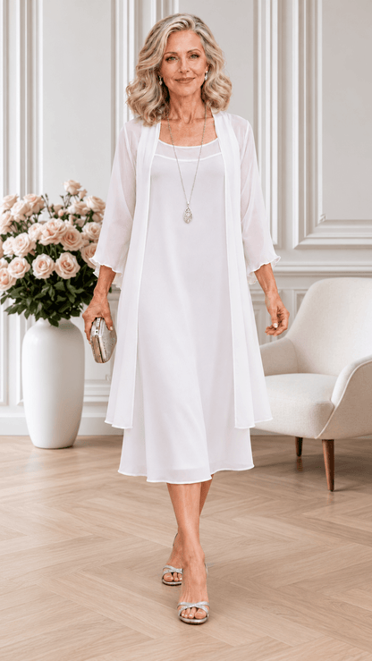 White 2-Piece Dress SH076