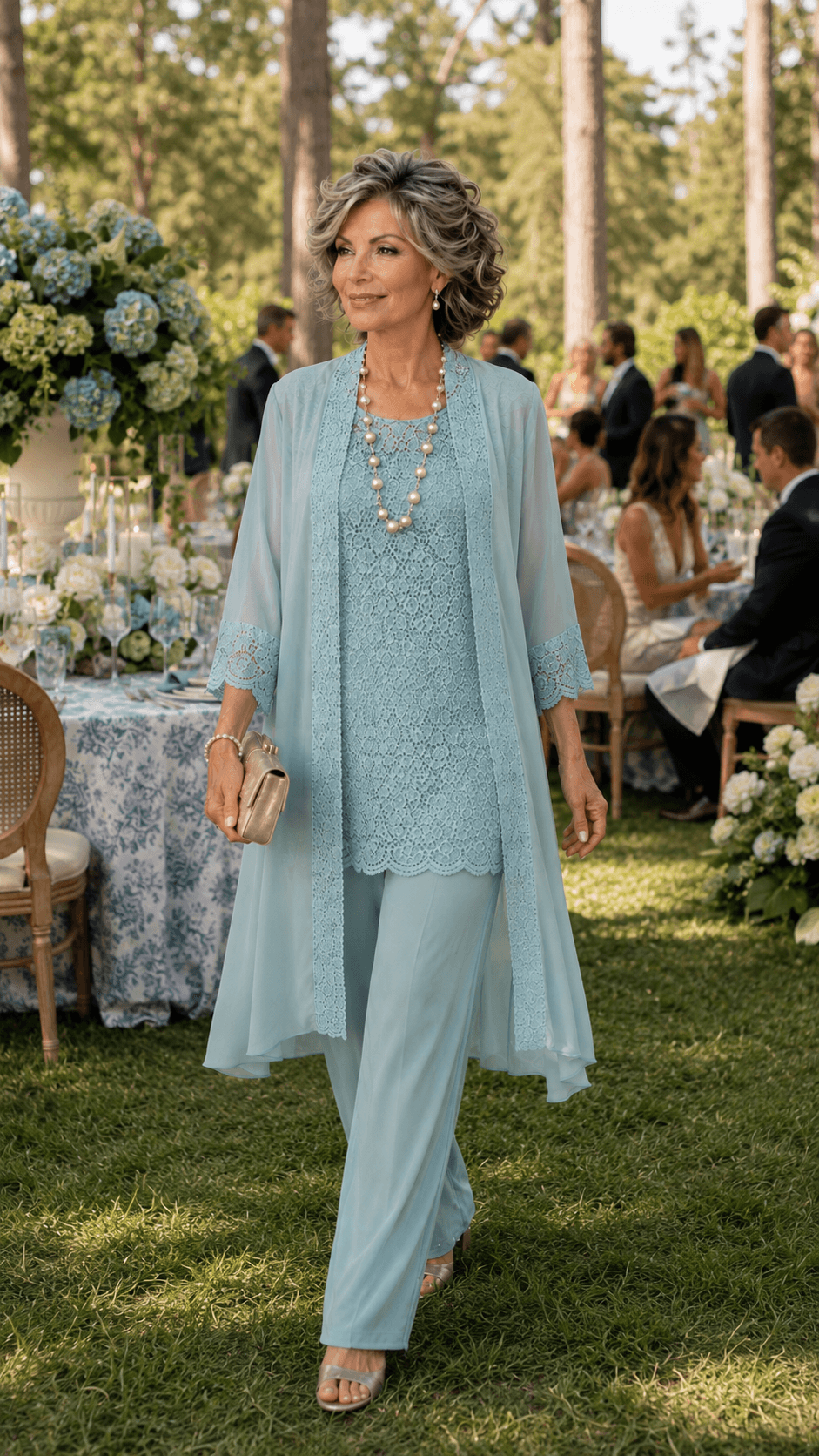 Soft Duck Egg Blue Pants Set LR0434