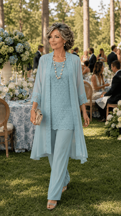Soft Duck Egg Blue Pants Set LR0434
