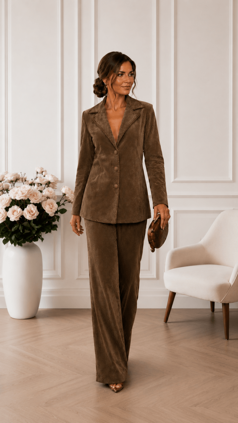 Mocha 2-Piece Pants Set BS094