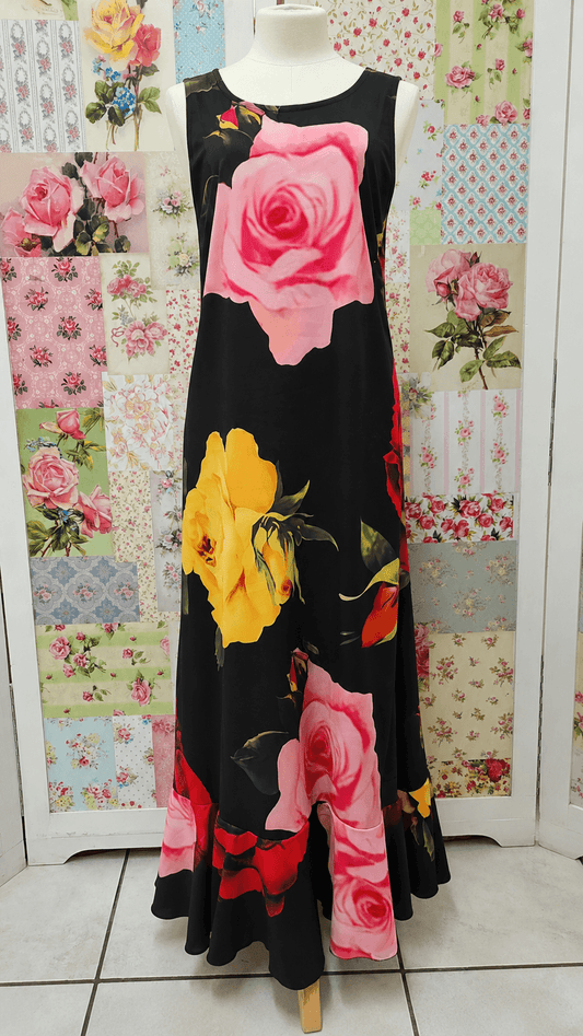 Black Printed Dress LR0688