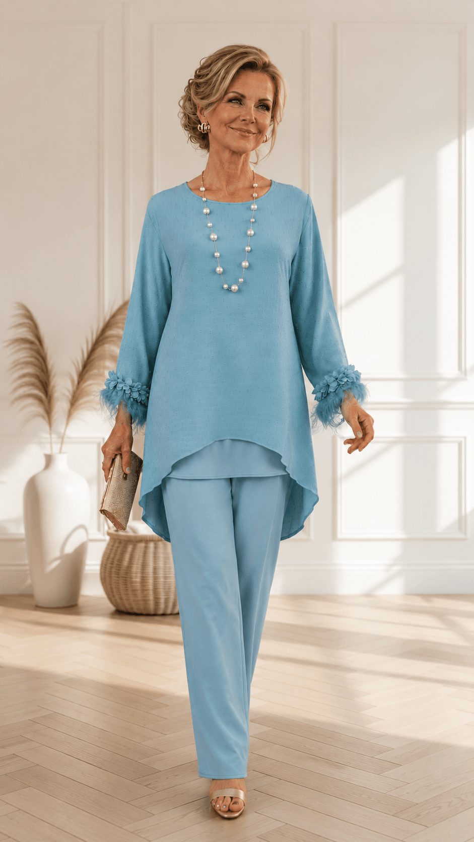 Sea Green 3-Piece Pants Set LR0551